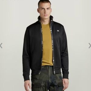 G-Star Aichesal Or Slim Tracktop Sweat zip up size Small black and white